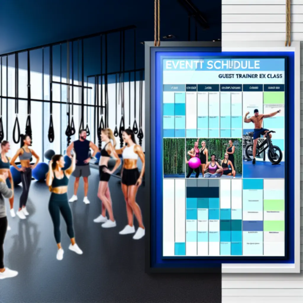 Eseményekkel és különleges órákkal teli fali órarend a Hun Fitness klubban