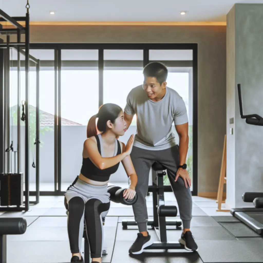 Hun Fitness edző és vendég közös edzés közben