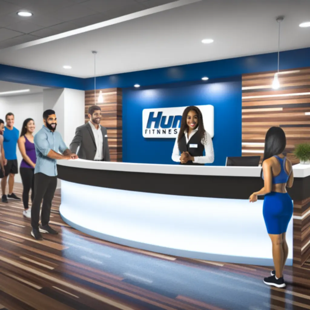 Hun Fitness recepció modern, barátságos környezettel