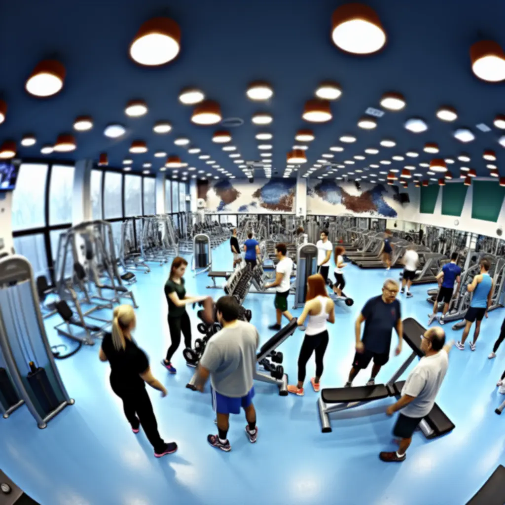 Modern, prémium felszereltségű Hun Fitness edzőterem belső tere