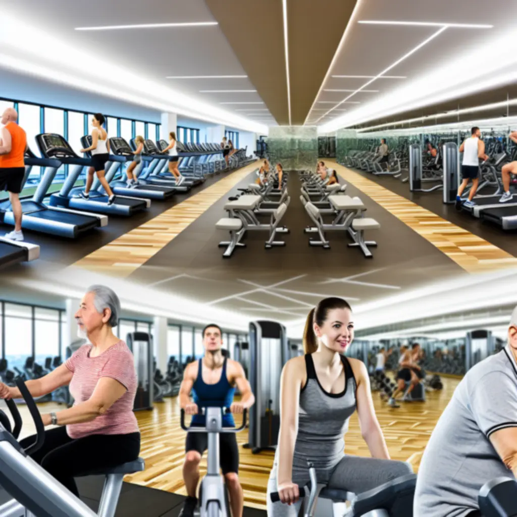 Modern, tágas edzőtermi csarnok a Hun Fitnessben